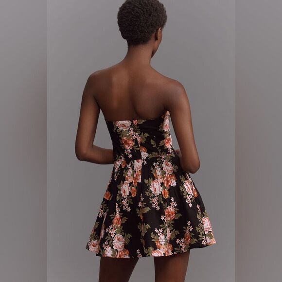 Anthropologie Maeve Strapless Flounce Mini Dress Size 12 - Picture 4 of 7